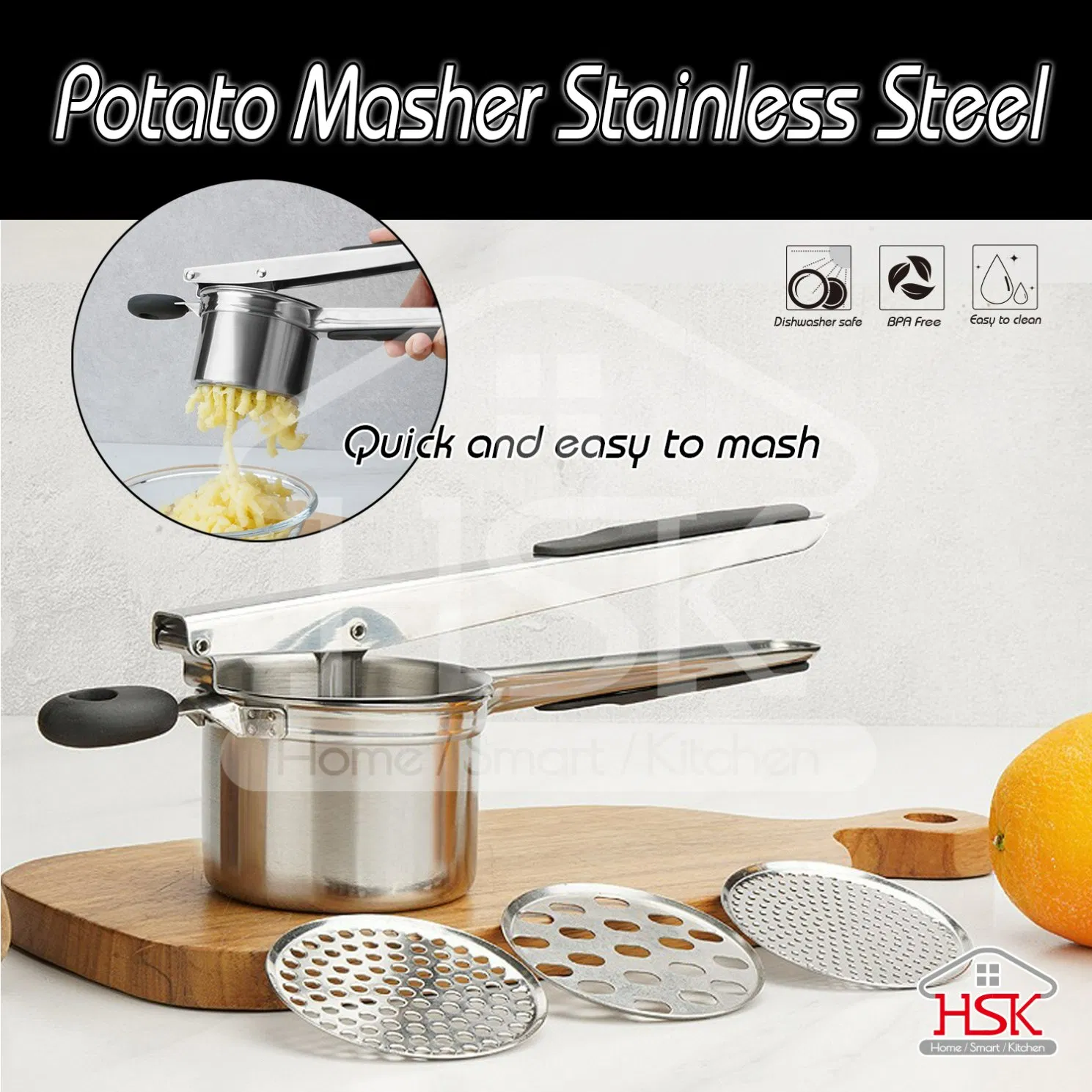 Stainless Steel Potato Masher Ricer Kitchen Tool