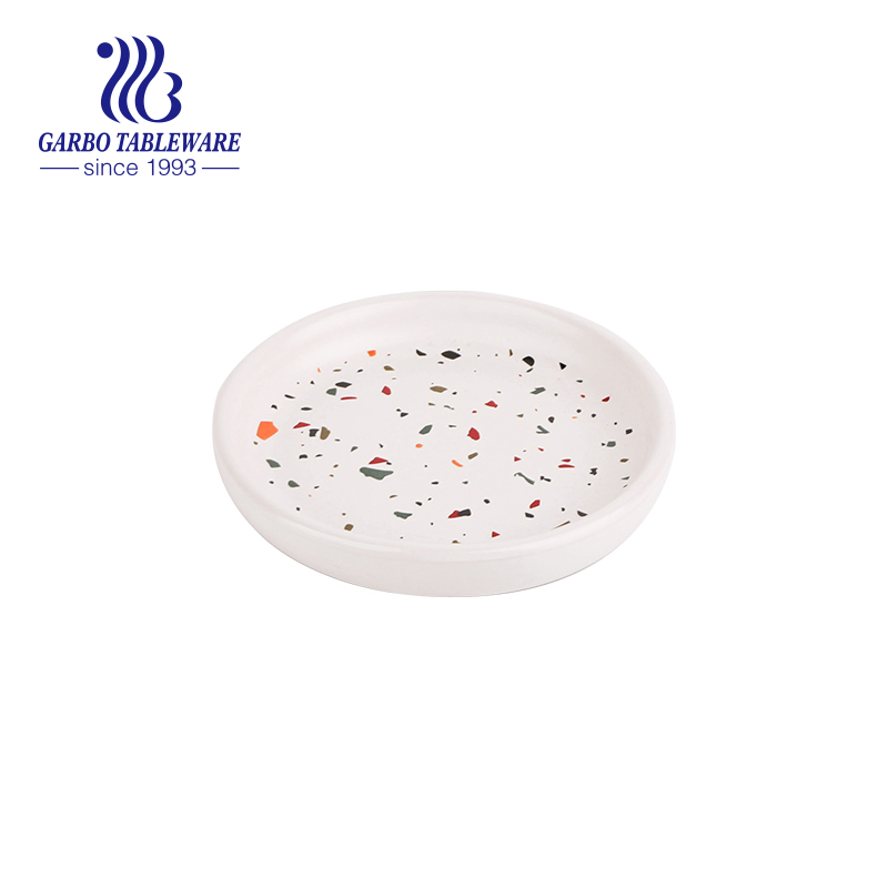Wholesale White Color Ceramic Bathroom Soap Dish with Marble Design