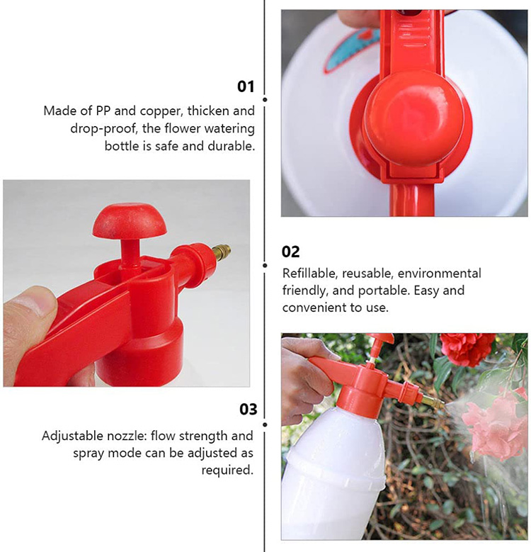 0.8L Manual Air Pressure Watering Can Gardening Watering Moisturizing Plastic Sprayer