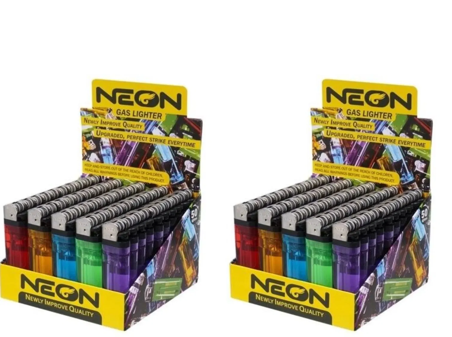 Rhino Lighters USA Stock Neon Full Carton Pocket Gas Lighter