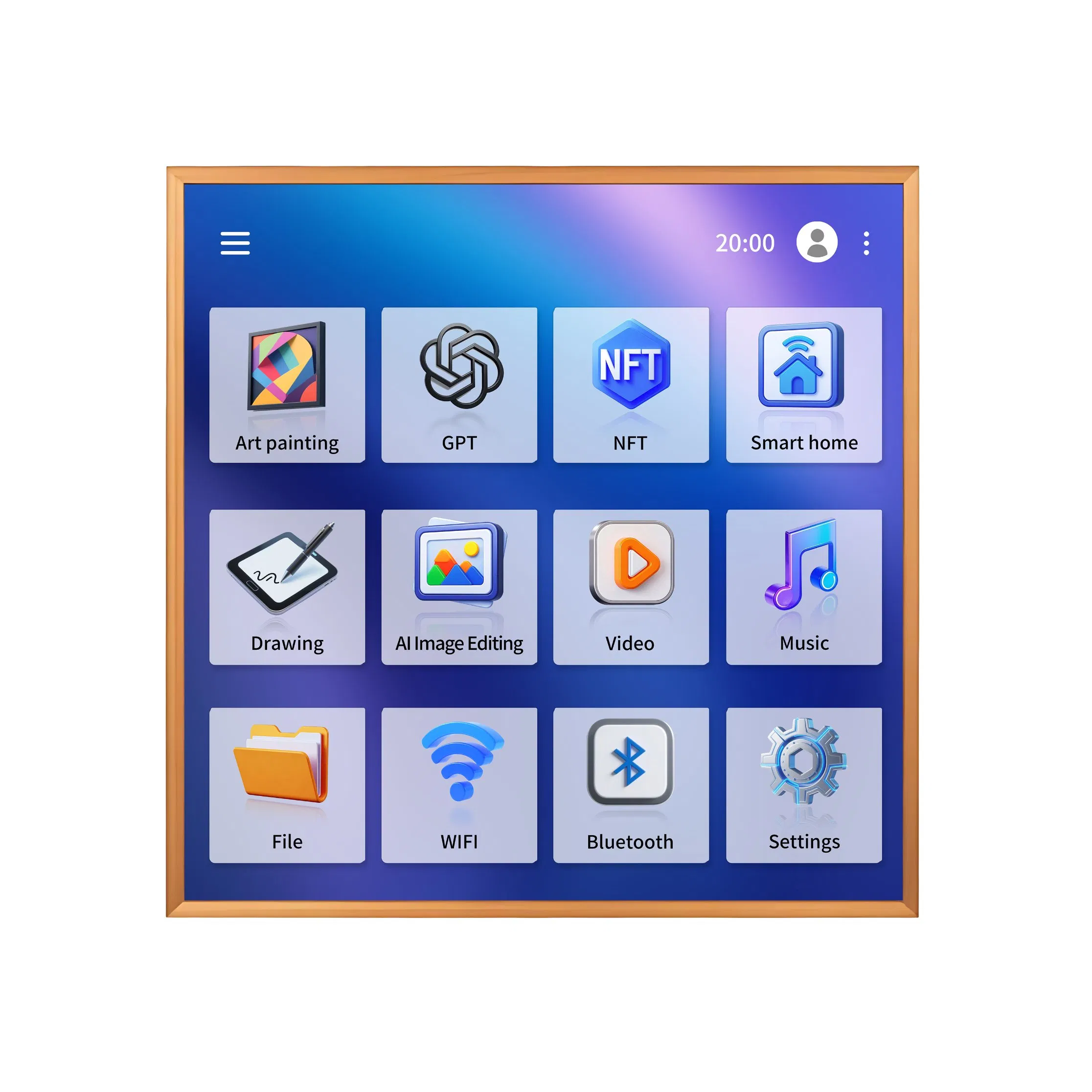 19.5 Kg 51.7 Inch 1000000: 1 2160*2160 Ultha Thin Qled LCD Display, Art Picture Video WiFi Digital Photo Frame