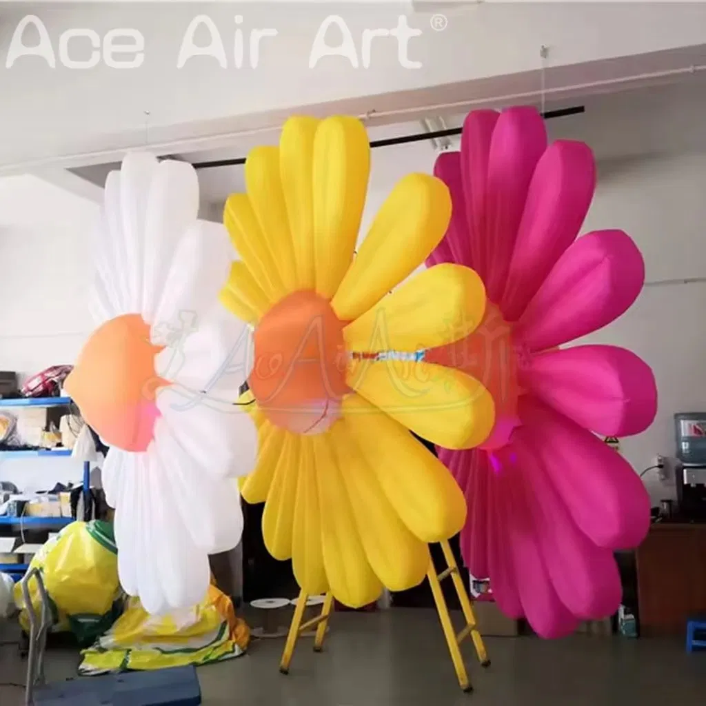 LED Lighting Inflatable Daisy Flower Hanging Props for Festival Carnival