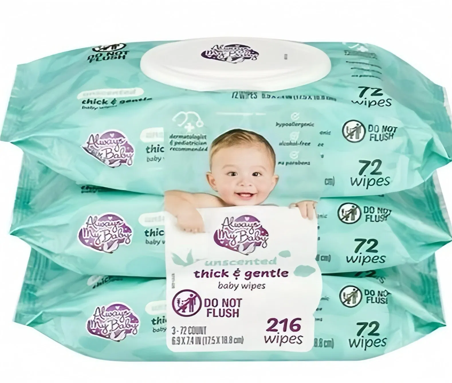 Soft and Gentle Biodegradable Wipes Carefully Create Protection for The Baby's Sensitive Skin Baby Care Cleaning Product Skincare Wipe Disposable Baby Wipes
