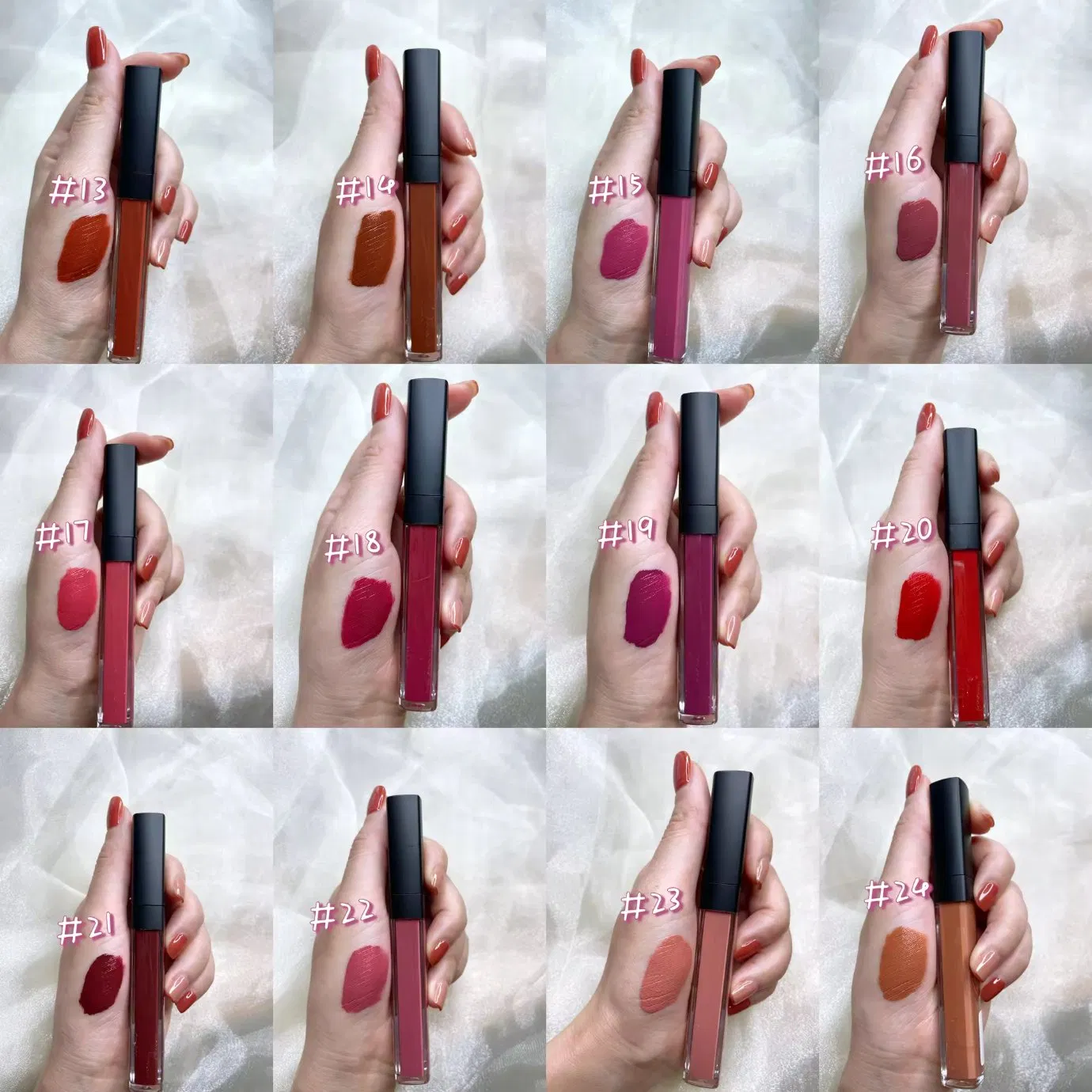 24 Color Lipstick Matt Low MOQ No Logo Private Label Makeup Waterproof Velvet Nude Lipstick Matte Liquid Lipstick