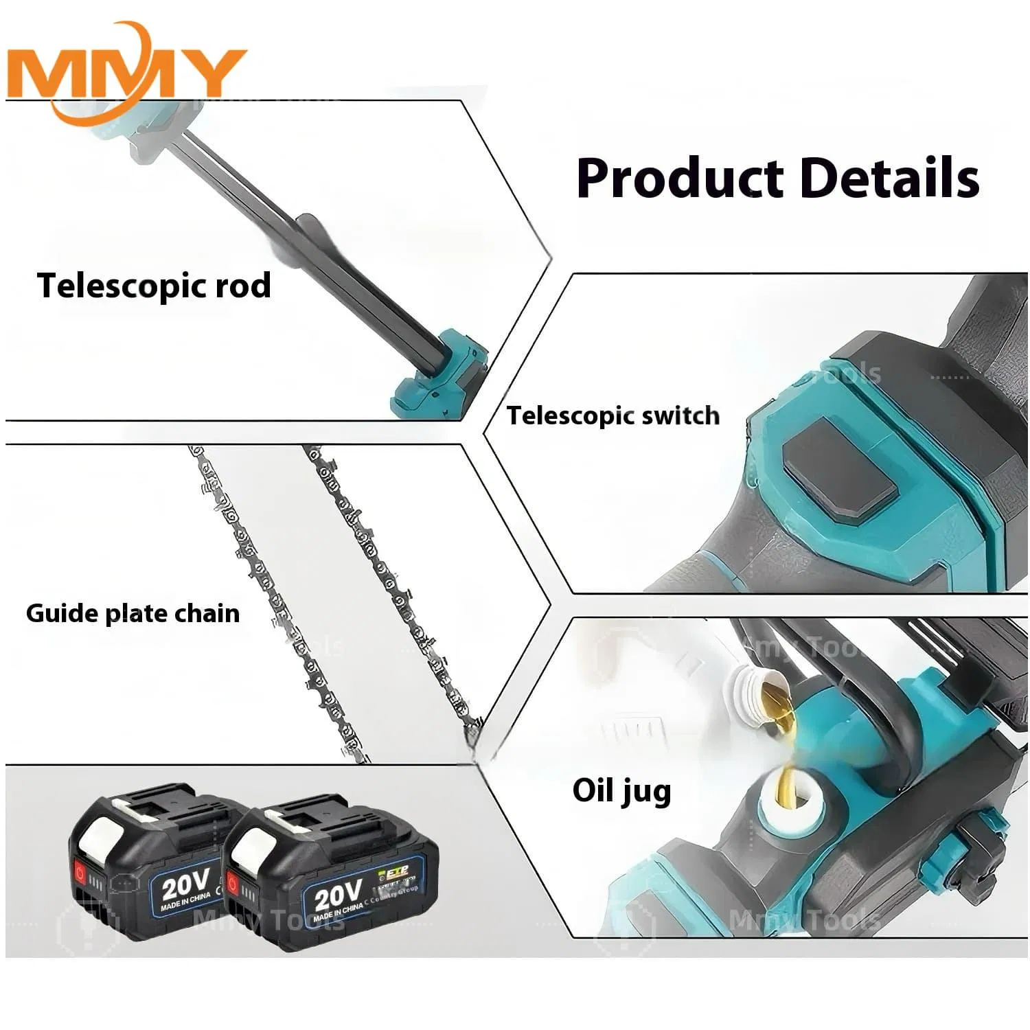 Телескопическая аккумуляторная цепная пила Mmy ES12, 12 дюймов