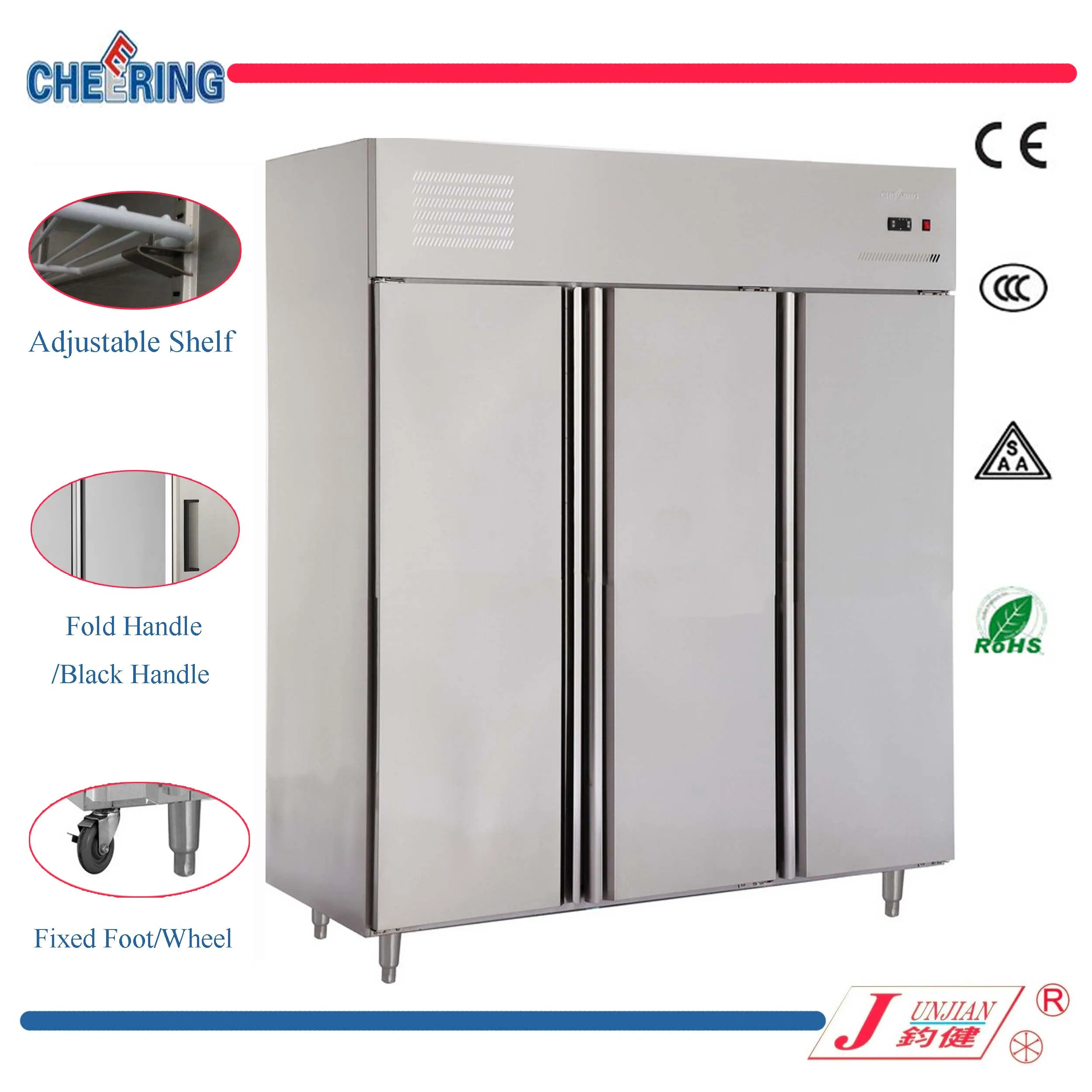 Ce Approved Commercial Stainless Steel Refrigerator