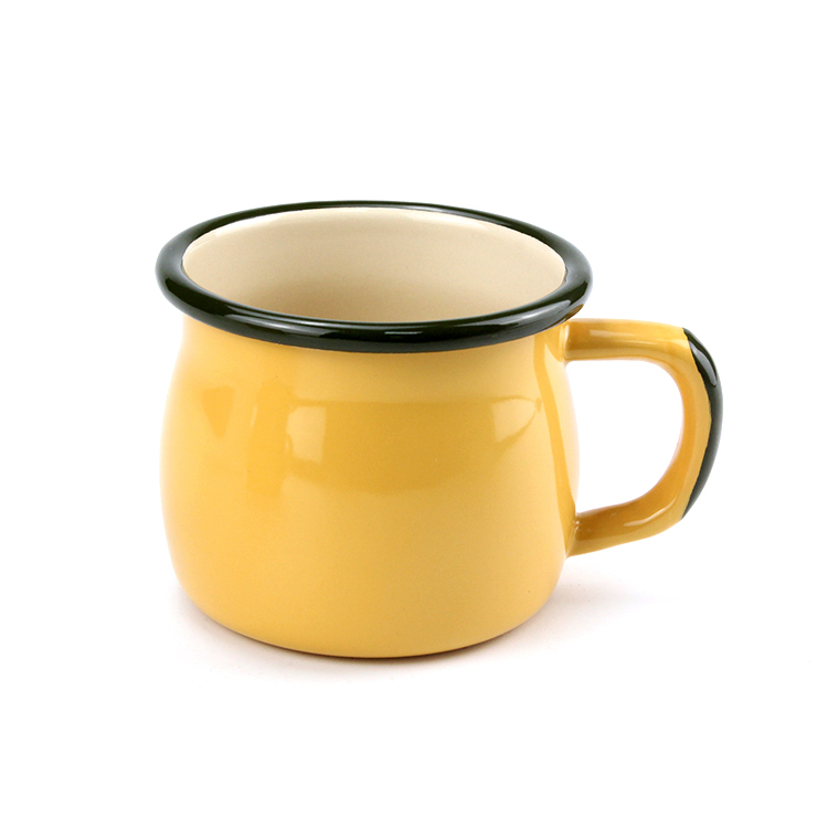 Enamel Mug for Gift Customer 6/7/8/9cm Coffee Cup 250ml 350ml 450ml Enamel Mug