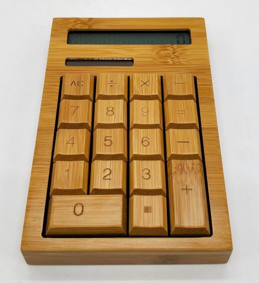 Green Office Supply Eco Friendly Gift Digital Solar Bamboo Calculator