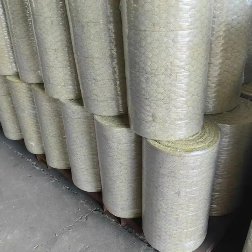 25mm 50mm 100mm Thickness Manufacturing Heat Resistant Roof Insulation Furnace Foil Faced R Value Mineral Rock Wool Fiber Twin Roll Blanket with Wire Mesh