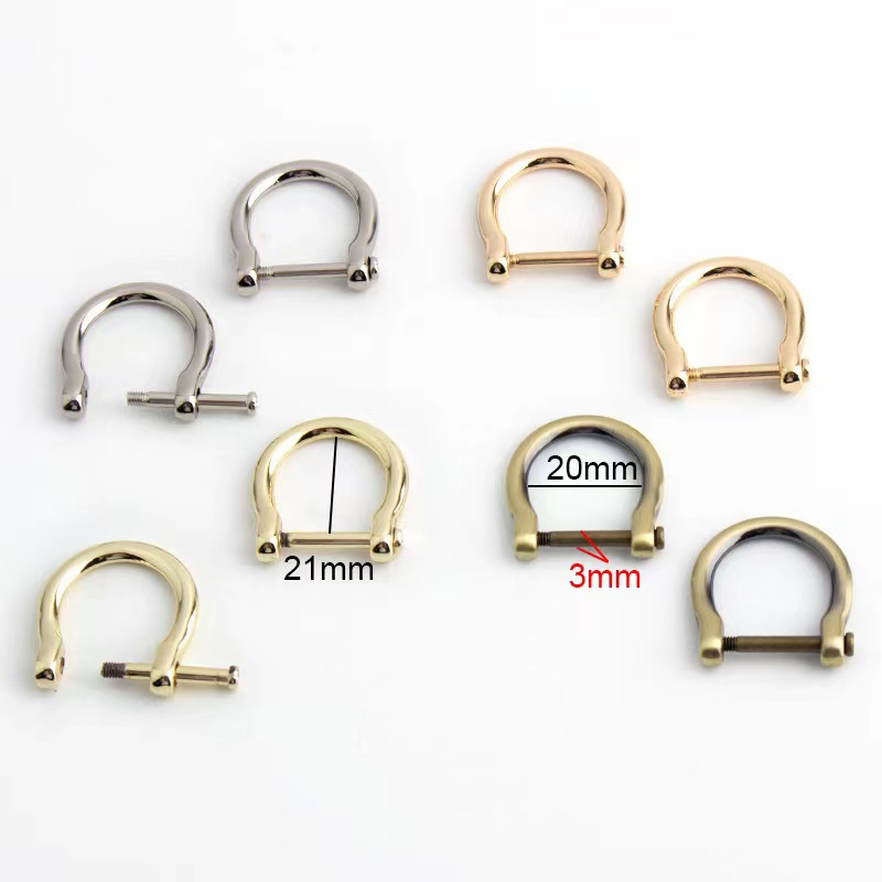 Detachable Screw D Buckle Horseshoe Buckle