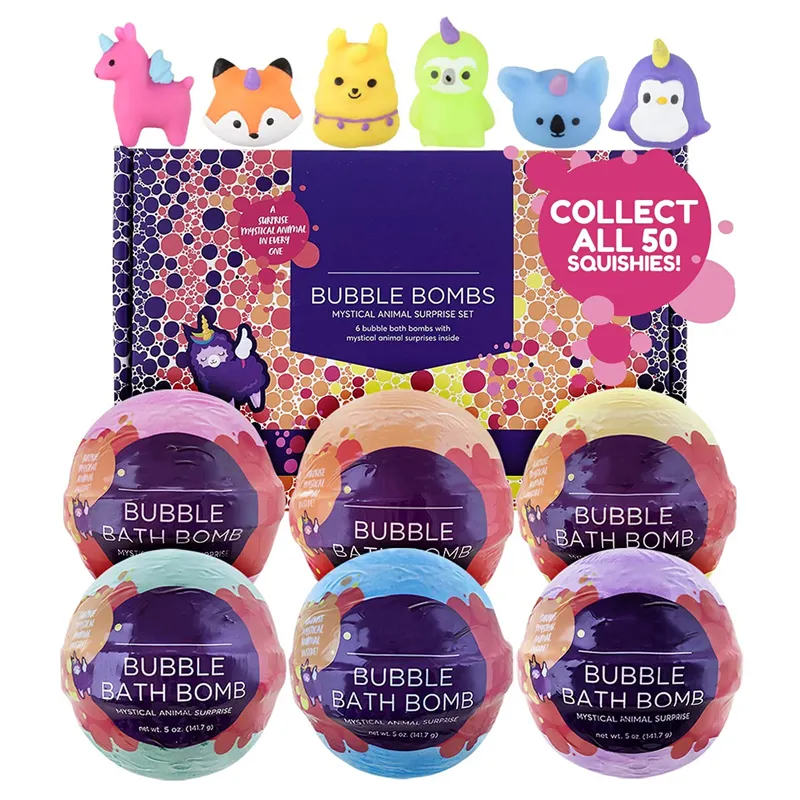 Colorful Bath Bomb Surprise with Hidden Toy Inside for Kids Fun Bath Bombs