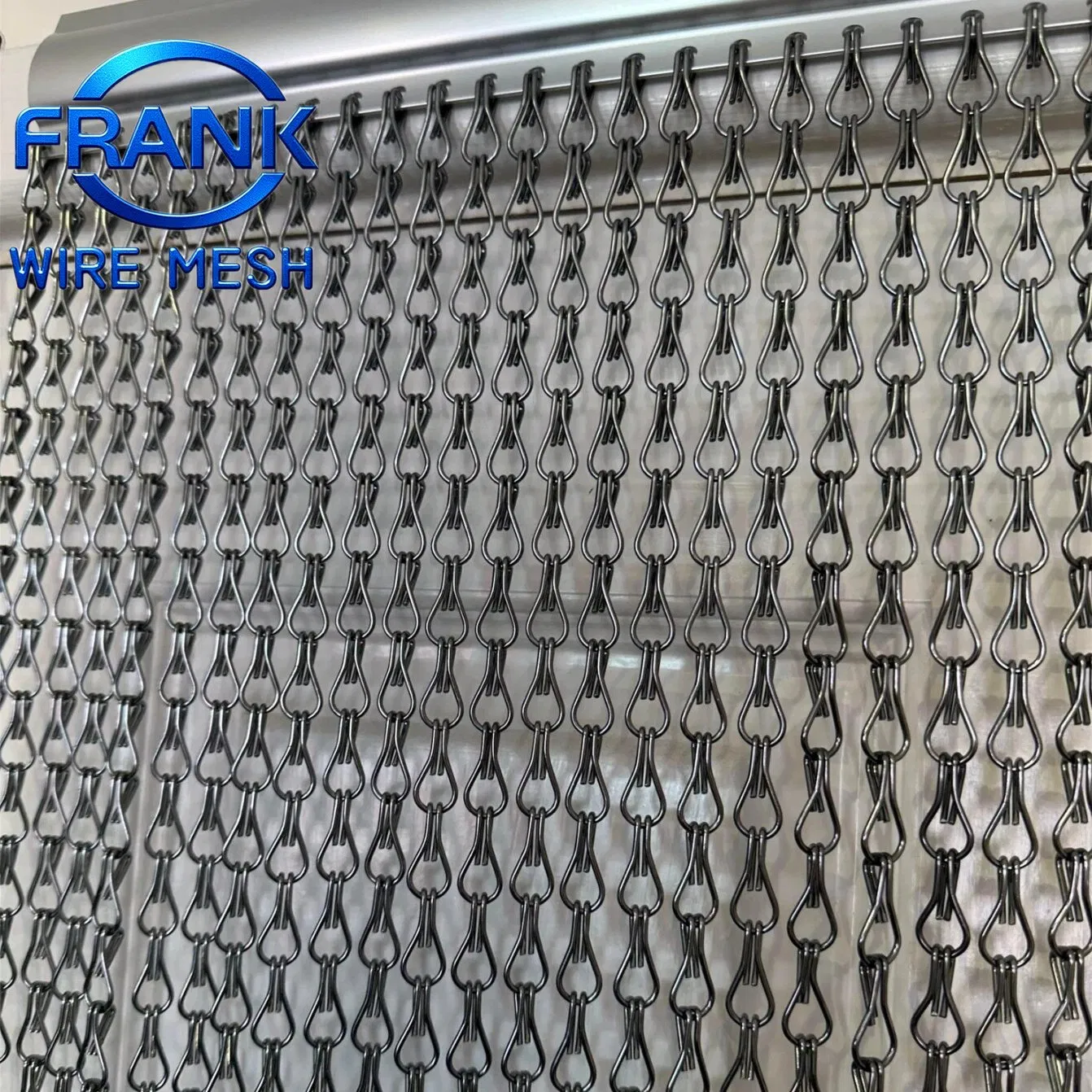 Wide Bronze Double Hook Chain Fly Screen Door Curtain 150X210cm Matching Header