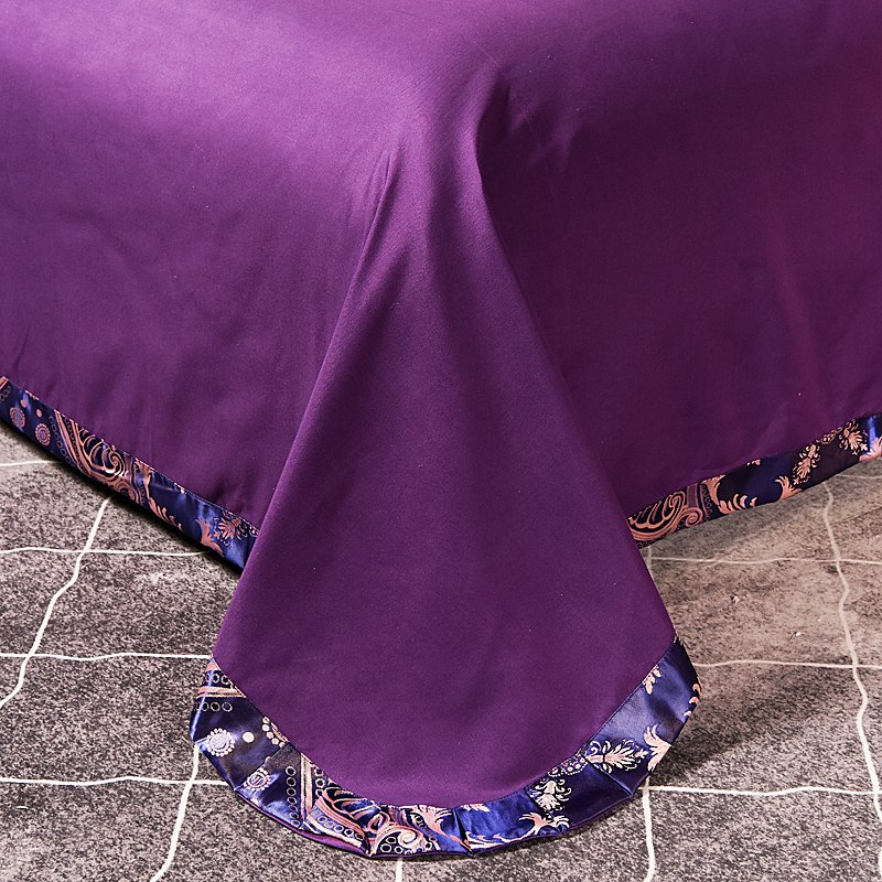 Jacquard Comforter Set 4 PCS Bedding Set Satin Pillow Case Quilt Cover
