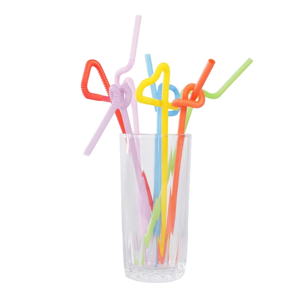 Non-Slip OEM ODM Custom Colored Biodegradable Tea Plastic Artistic Drinking Straw