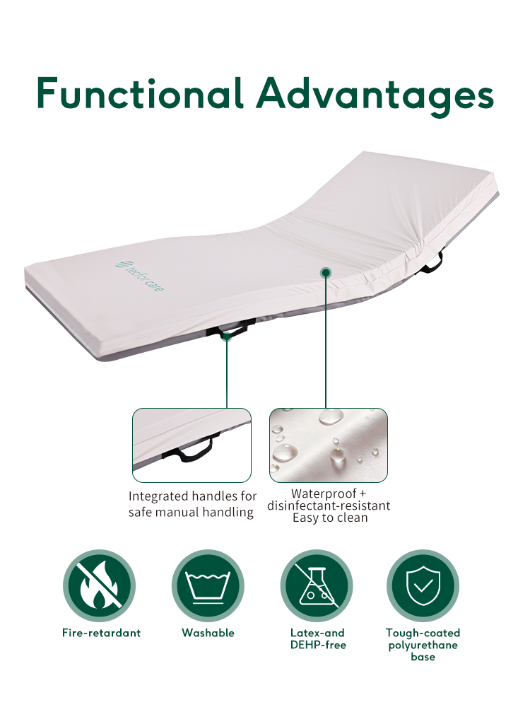 Foam Sponge Mattress with Medical Waterproof Cover for Hospital Beds