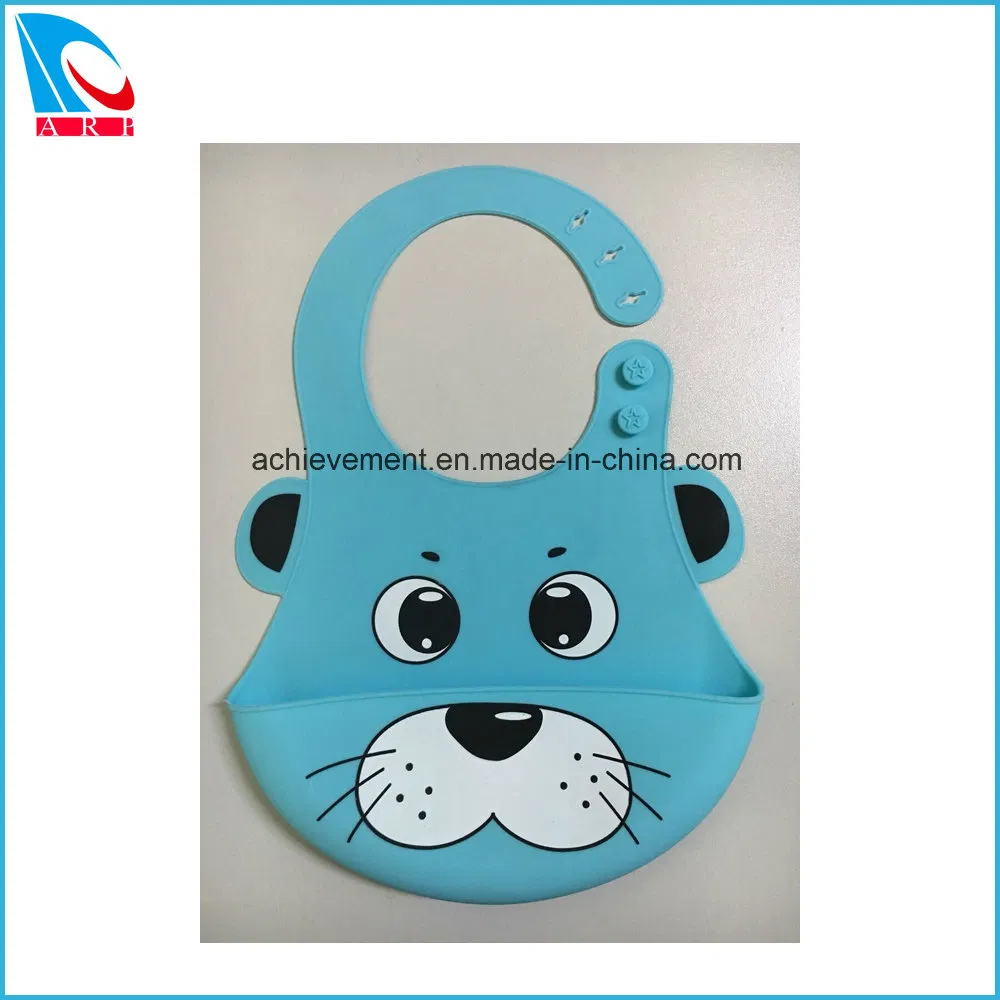 Candy Color Print Logo on Bib for Baby Infant, Silicone Bib Supplier