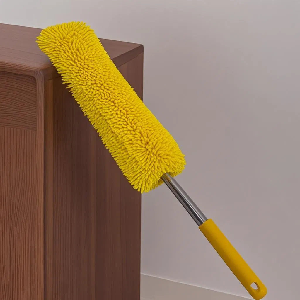 Telescopic Retractable Household Cleaning Chenille Head Changeable Microfiber Duster