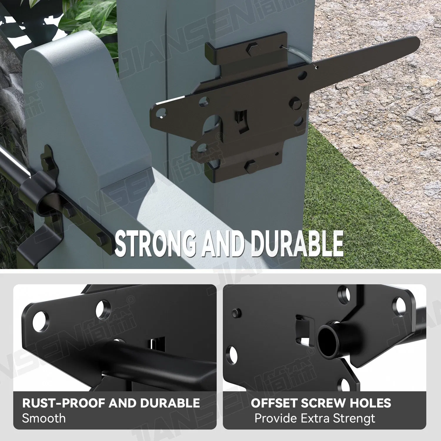 OEM Accepted Heavy-Duty Stainless Steel Wood Fence Latch Self-Locking Modern Door Latch Wood Fence Gate Latch