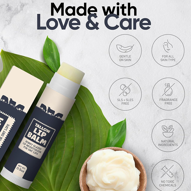 Beauty Cosmetics Skin Care Long-Lasting Moisturize Soothe Dry Lip Tallow Lip Balm
