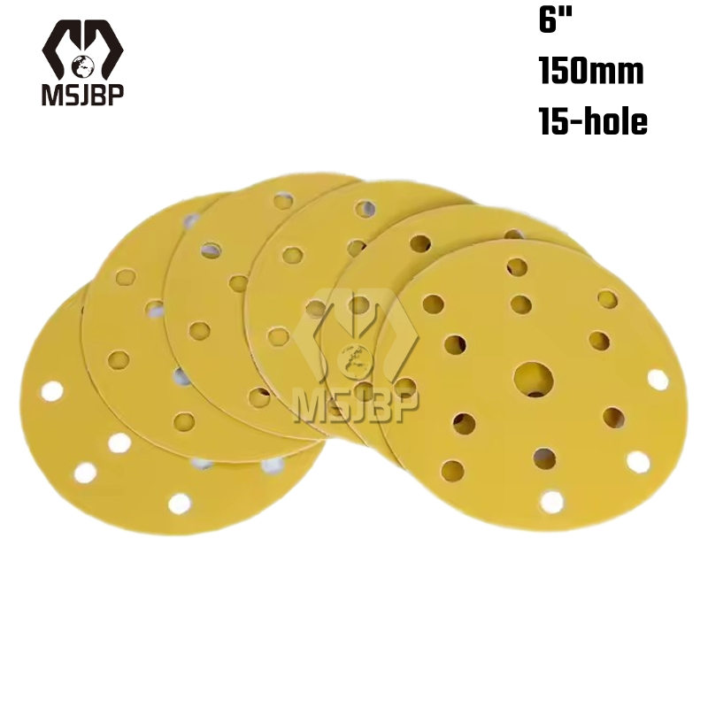 Msjbp Abrasive Factory Yellow 5-in 15-Hole Sanding Disc for Grinding Polishing