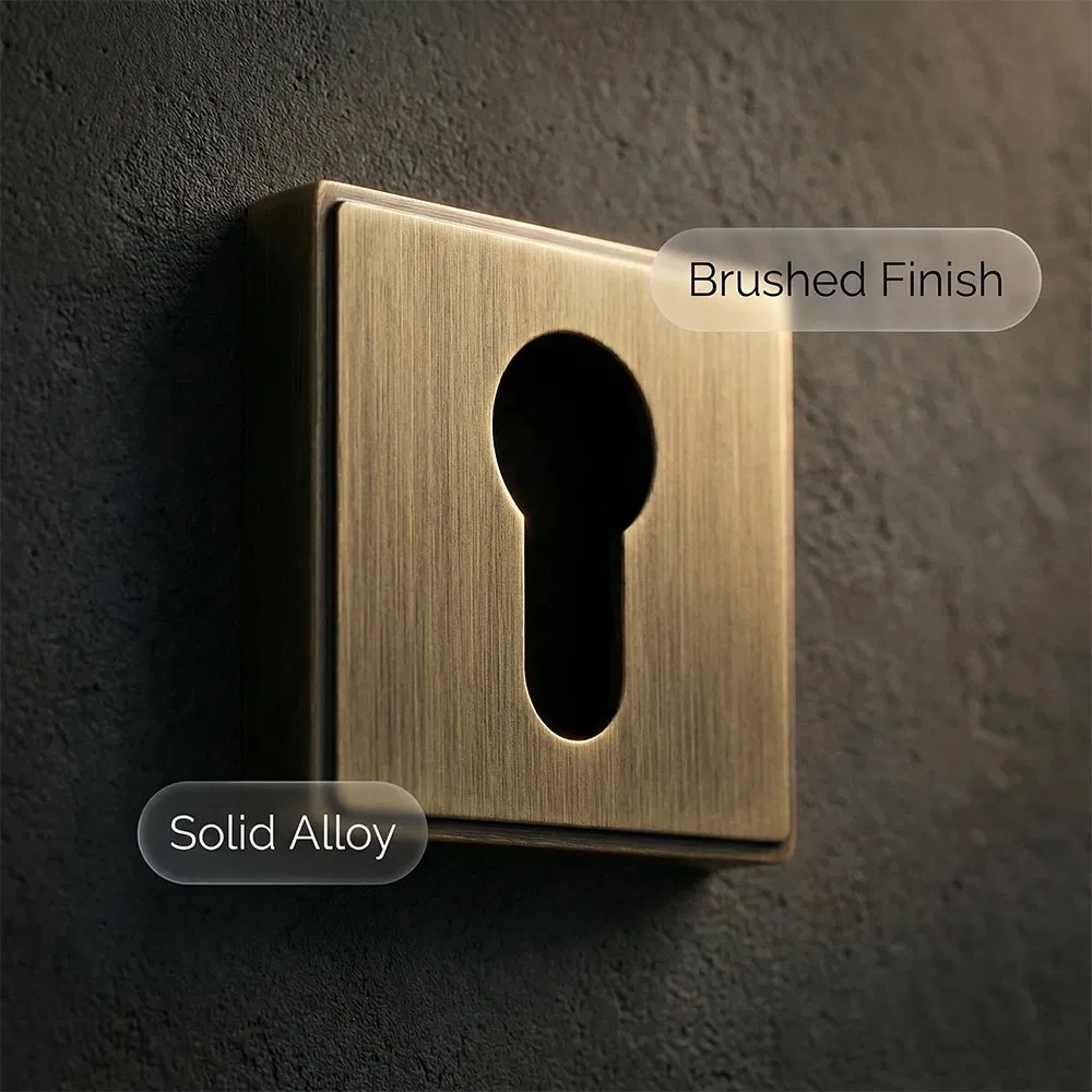 Square Lock Cover Square Rosette Zinc Alloy Escutcheons with Fitting