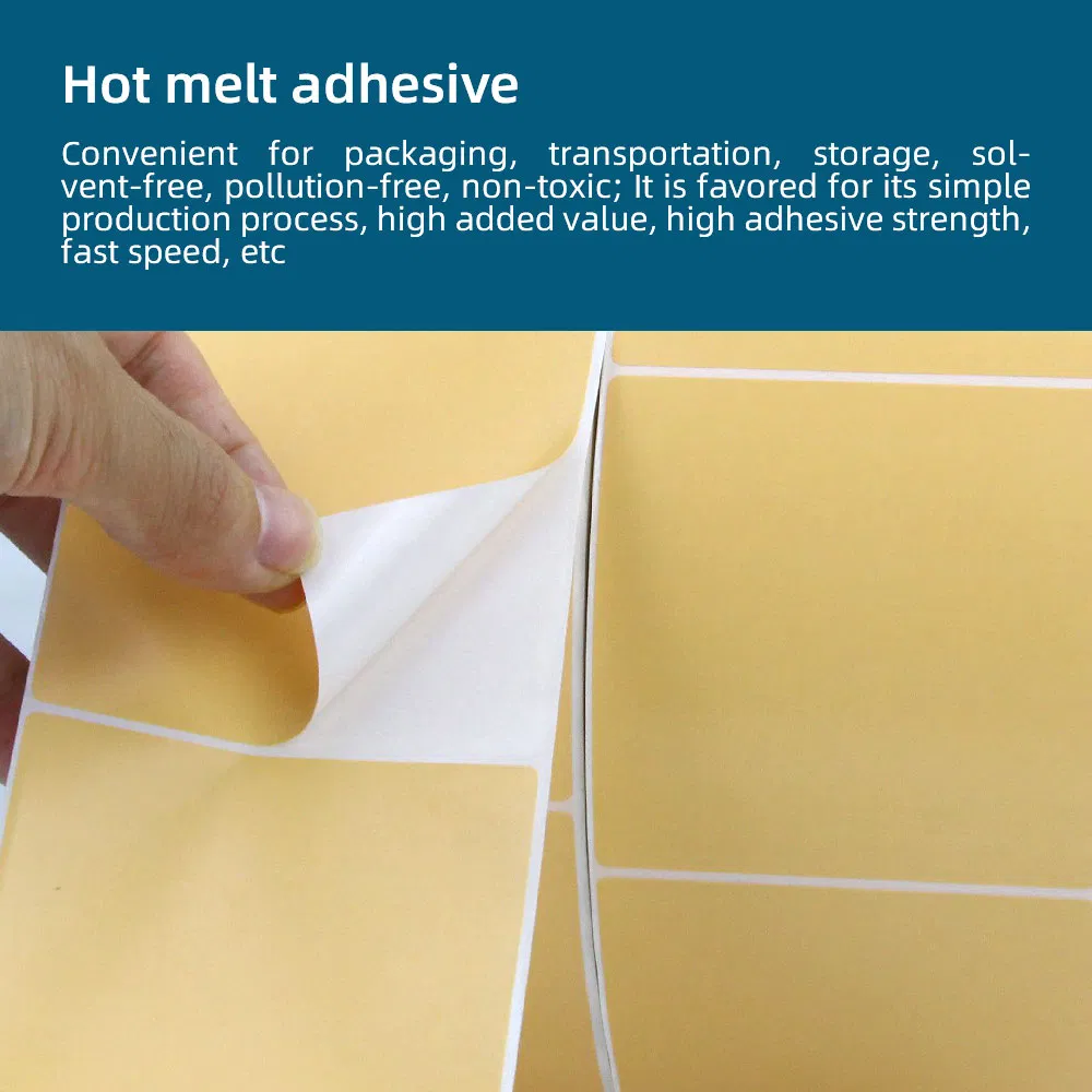 Custom Waterproof Paper Label Roll Thermal Adhesive Yellow Coated Color Vinyl Label