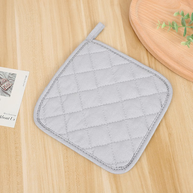 Wholesale 100% Cotton Silver Quilted Thermal Insulation Placemat for Promotional Gift