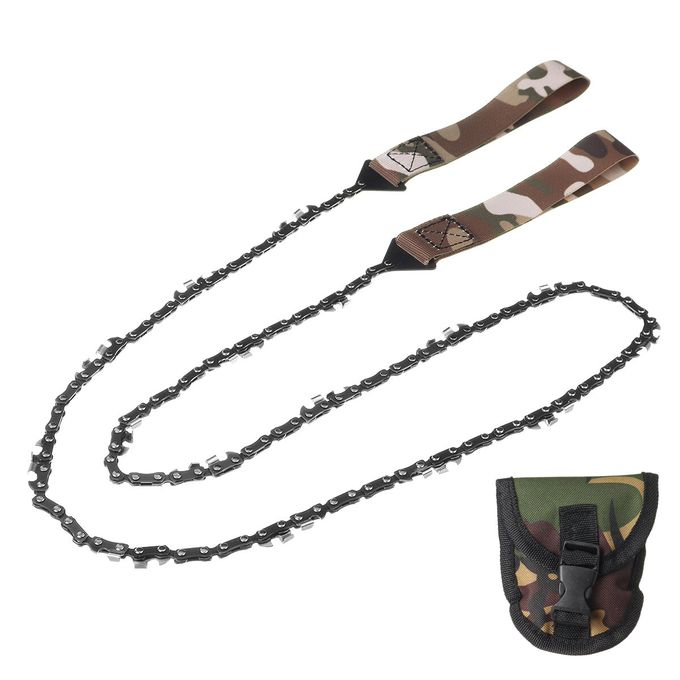 Outdoor 48 Inch Survival Hand Chainsaw Pocket Camo Wire Saw Camping Gear Tree Cutting Manual Steel Rope Chain Saw