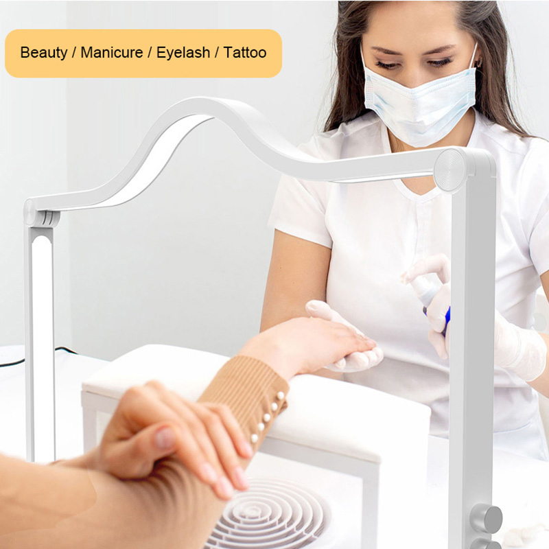 Beauty Light LED Desk Lamp Half Moon Eyelash Ring Light Foldable Desktop Cloud Lamp Nail Table Lamp