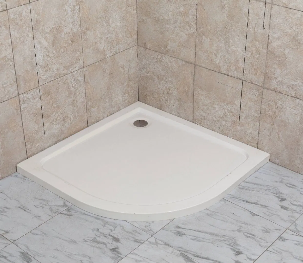 Sector White Acrylic Bathroom Modern Shower Tray Shower Base