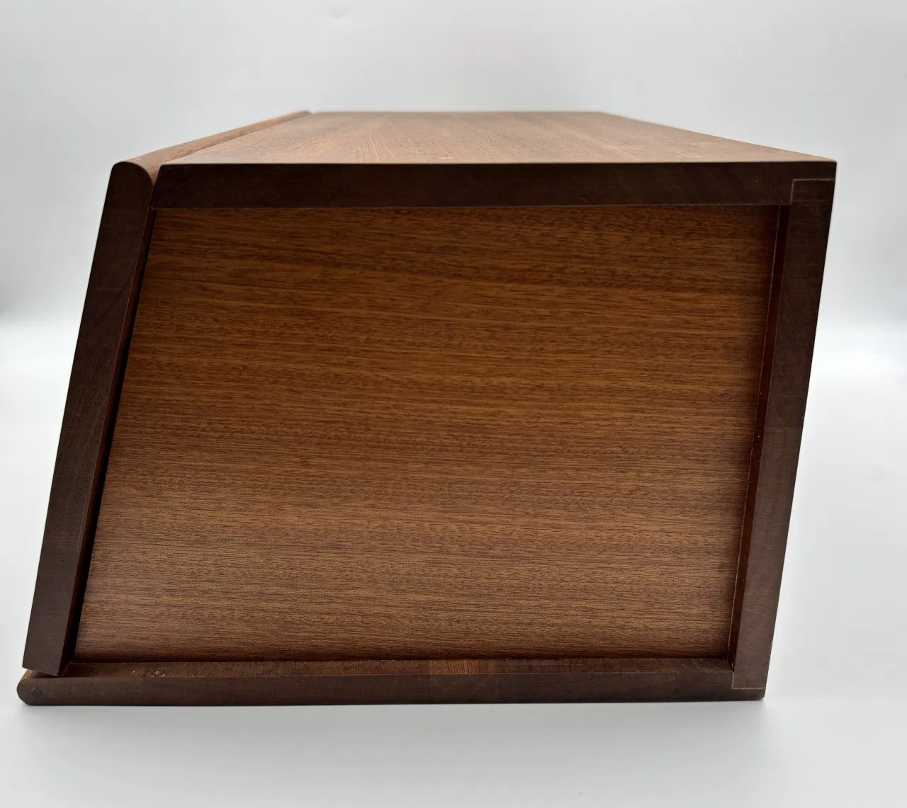 Vintage Acacia Wood Kitchen Counter Bread Box