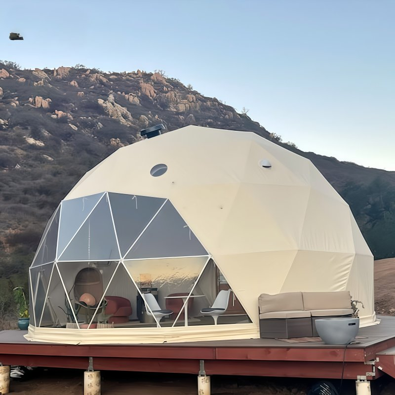 Cheap Senior Hotel Camping Tents Resort Waterproof Clear Durable Geodesic Glamping Dome Tent House for Outdoor