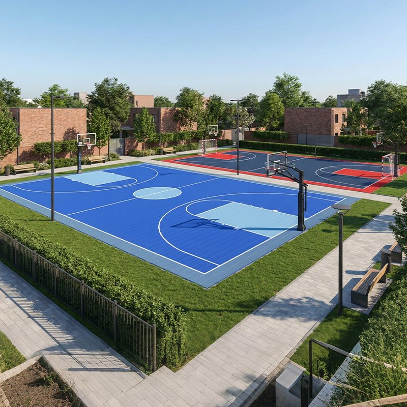Профессиональные плитки для баскетбольного покрытия