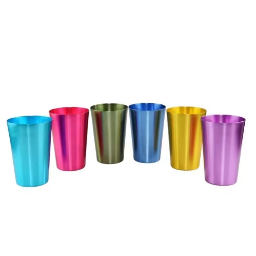 Multi-Colored Green Red Outdoor Aluminum Mug Reusable Camping Cup