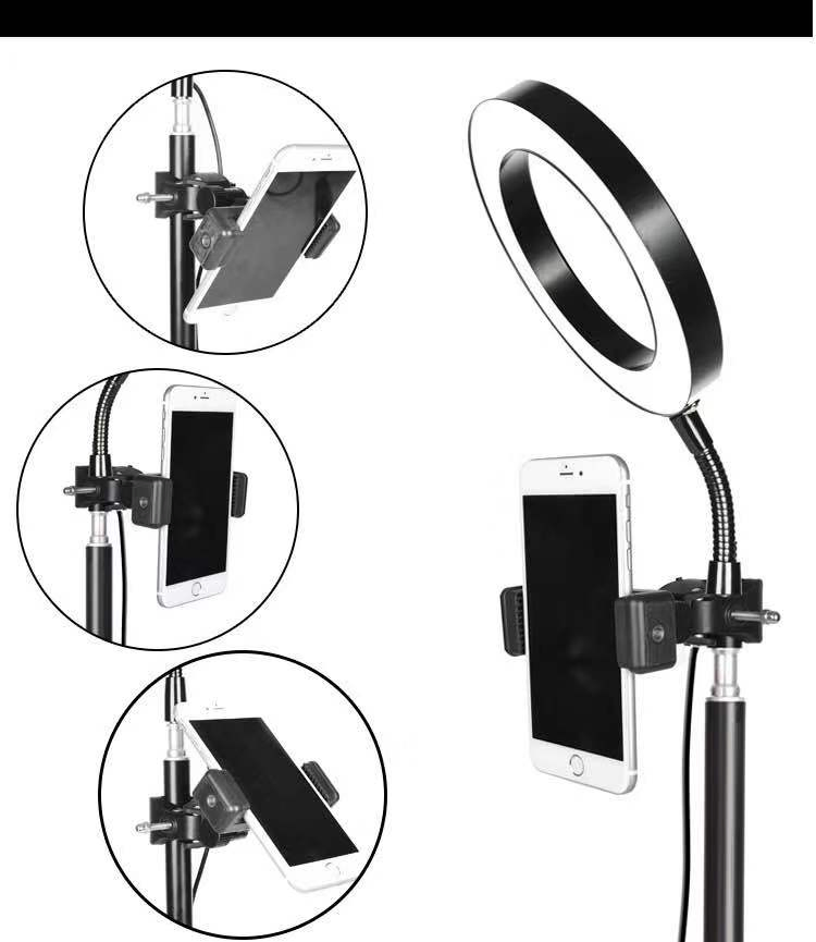 Селфи-палка с LED-подсветкой и держателем телефона