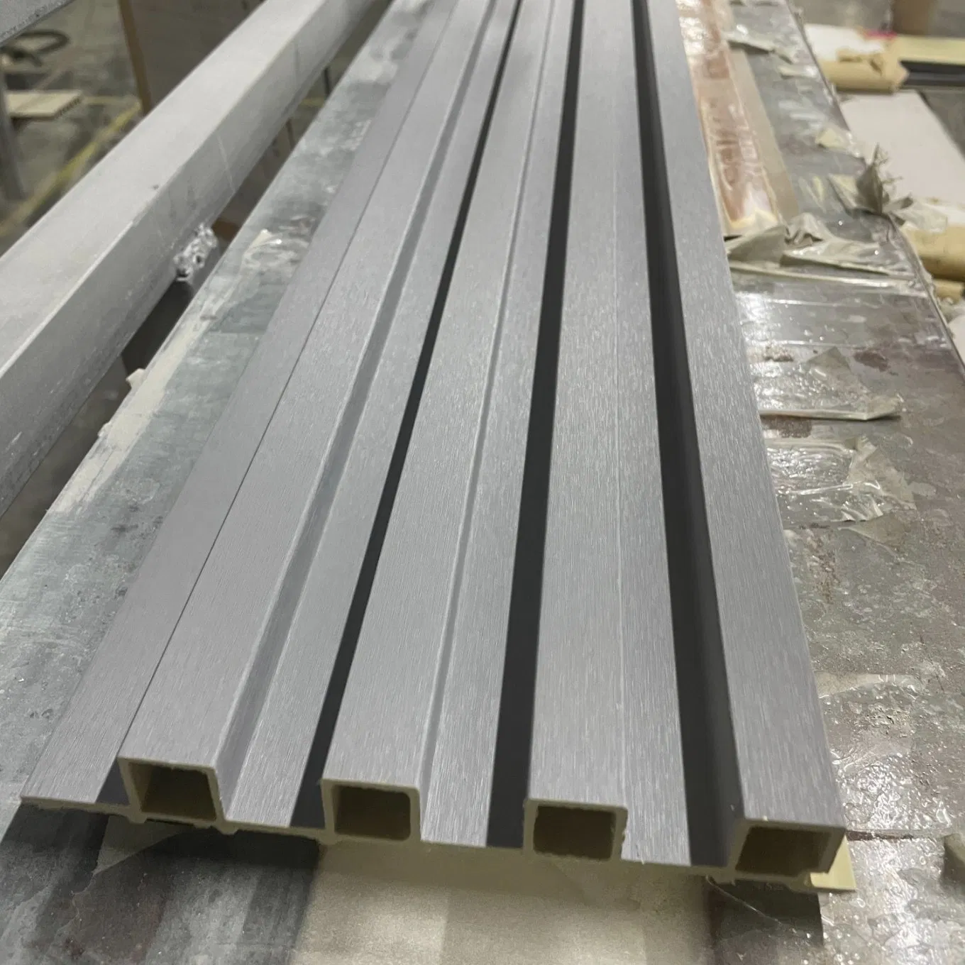 Gray Color PVC/WPC Wall Decoration Panel for Interior House Decoration