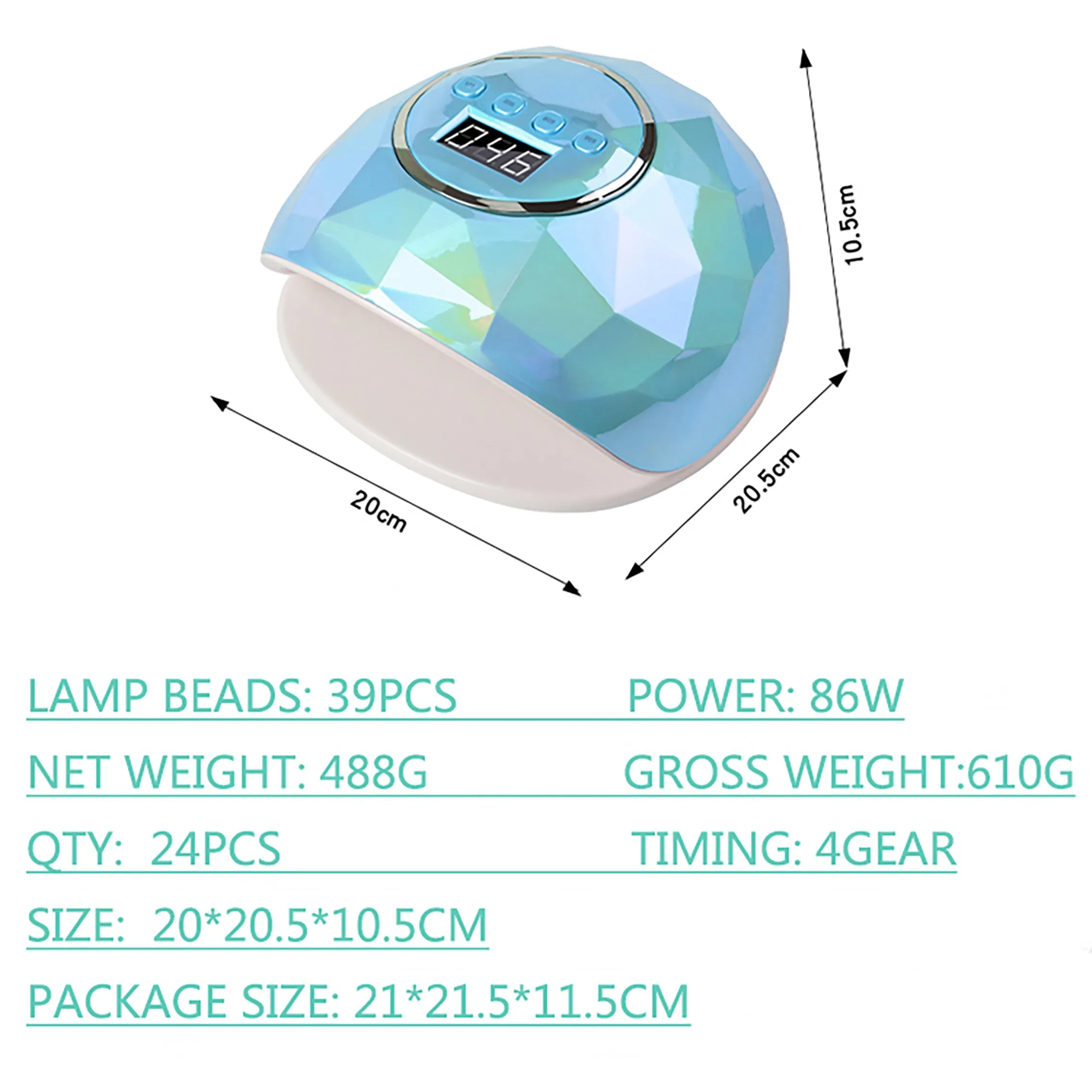 Salon Professional 86W UV LED Nail Dryer Lamp for Gel Polish Curing