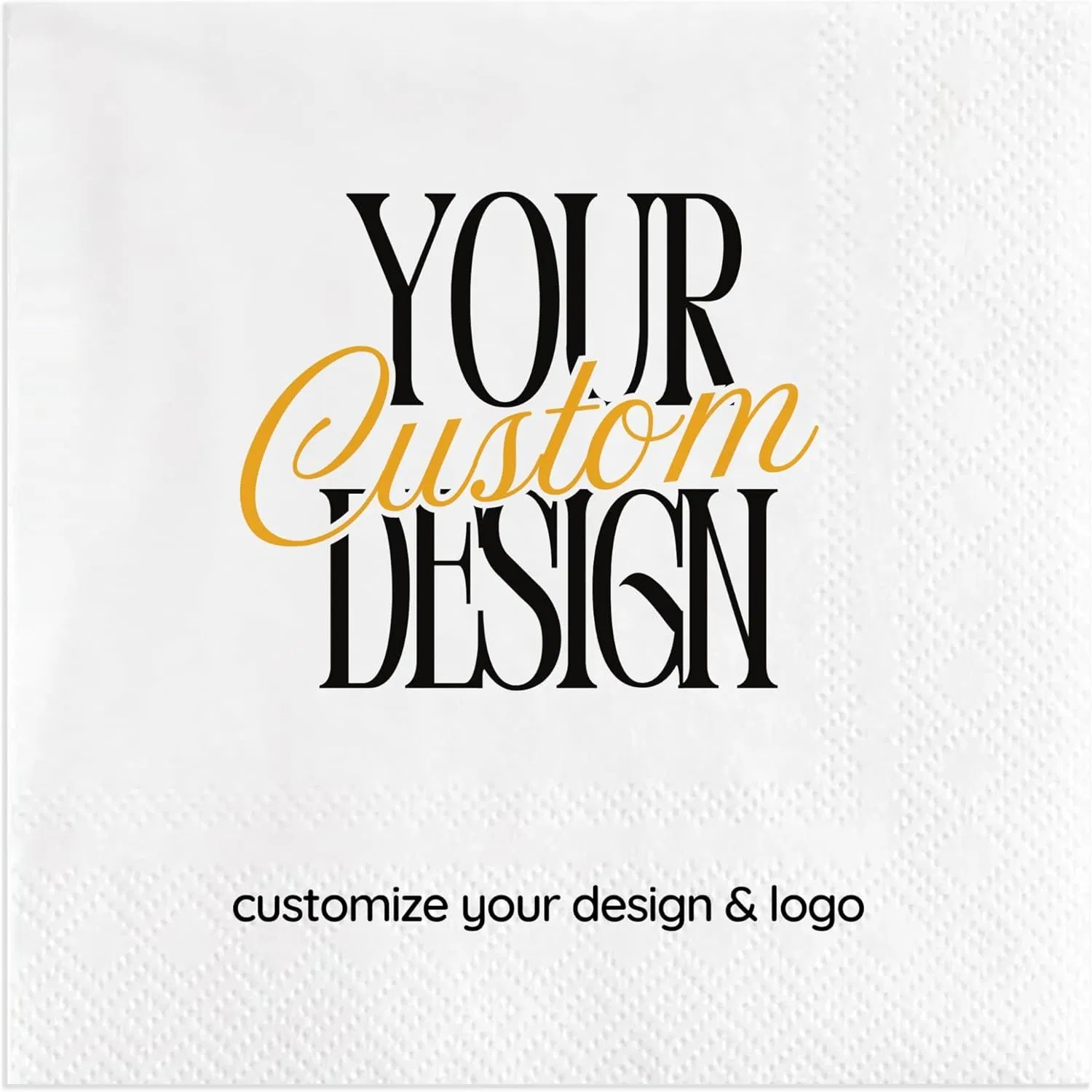 Logo White Cocktail Napkin Paper Napkins Virgin Wood Pulp for Hotel