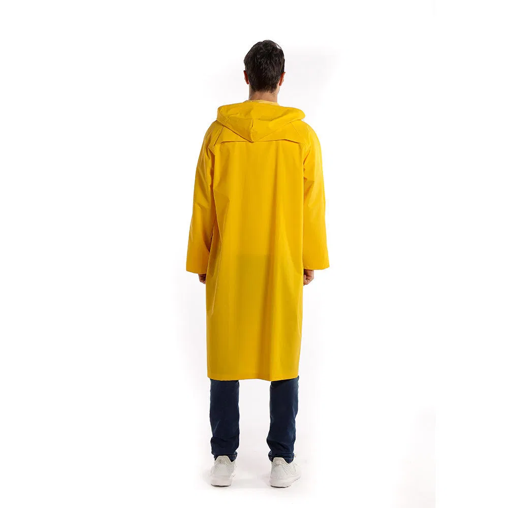 Custom Wholesale High Quality Waterproof Reflective Polyester PVC Long Raincoat for Worker