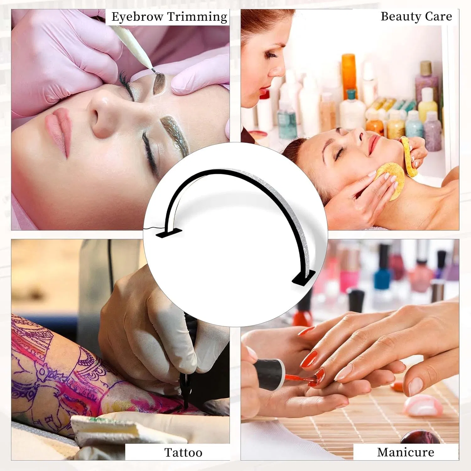 Half Moon Nail Desk Lamp for Lash Eyelash Extension Tattoo Skincare Eyebrows