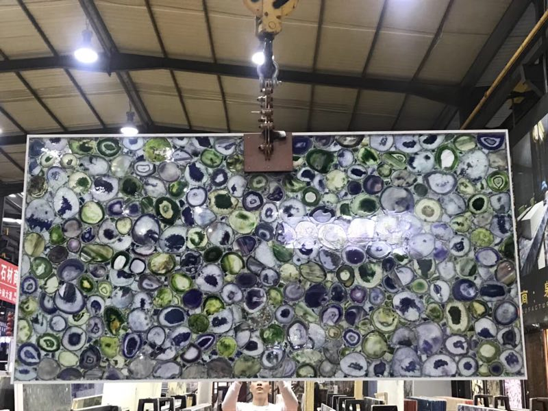Natural Stone  polished/honed/antique/Sandblasted Yellow Green agate for interiors/ indoor/ floor/wall decoration/background