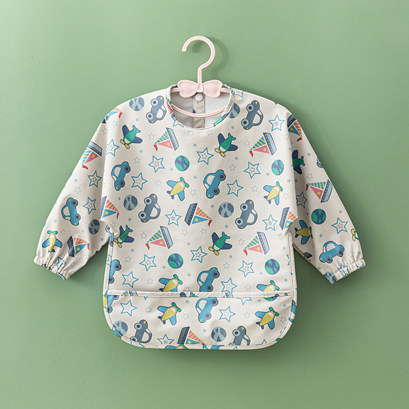 in Stock, Children's Upside-Down PU Coveralls, Washable and Dirt-Proof Clothes, and Baby Waterproof Bibs