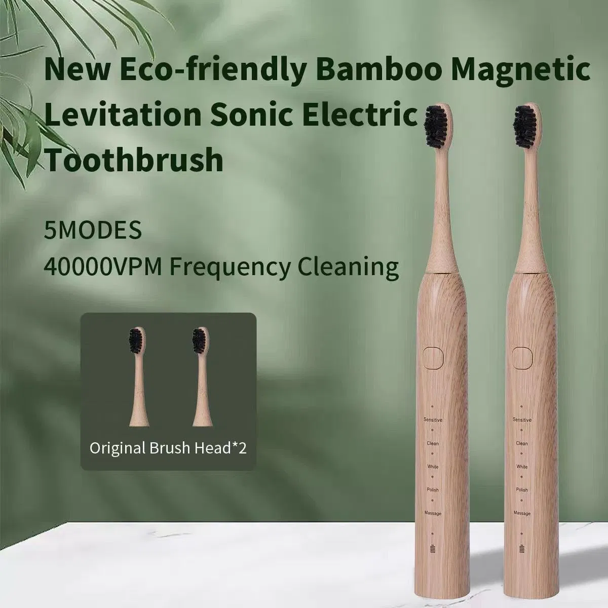 New Eco-Friendly Bamboo Megnetic Levitation Electric Toothbrush