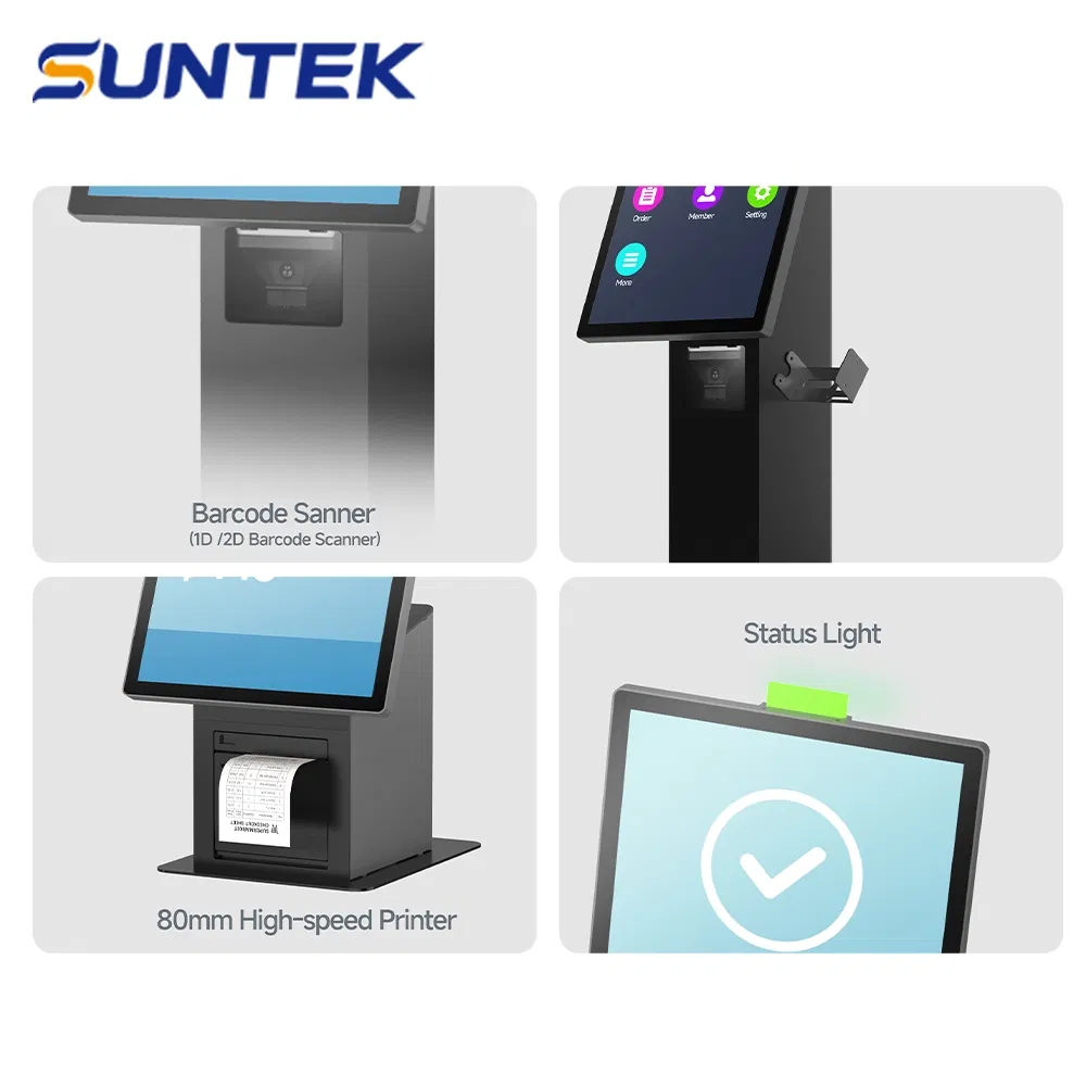 15.6/21.5 Inch Clothing Stores Self-Ordering Machine Suntek Windows Android Linux Indoor Desktop Payment Kiosk