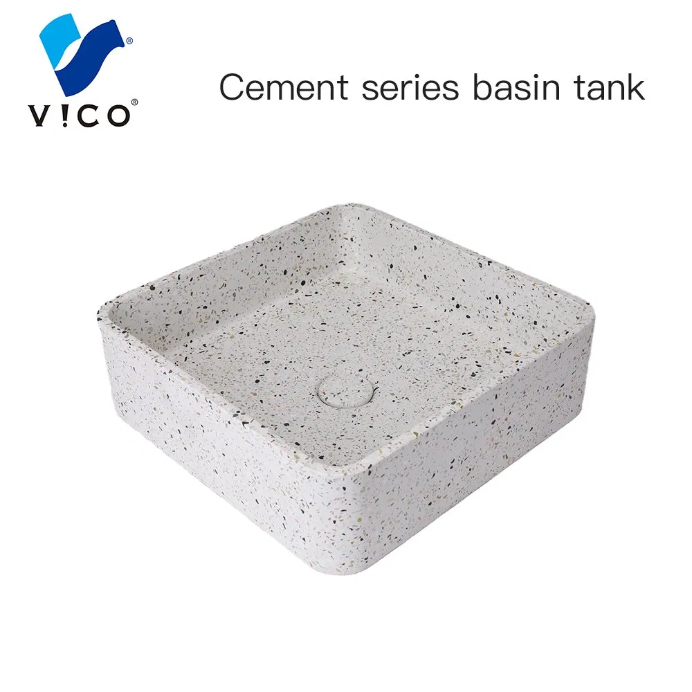 Vanity Bathroom Sink Slim Cement Counter Top Cabinet Basin