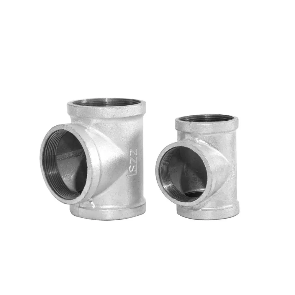 Corrosion Resistant Meallable Iron Galvanized Fitting Tee for Industrial Pipeline Transportation