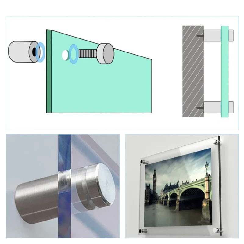 Glass Spigot for Outdoor Handrail/316 Stainless Steel Glass Railing Standoff for Fixture