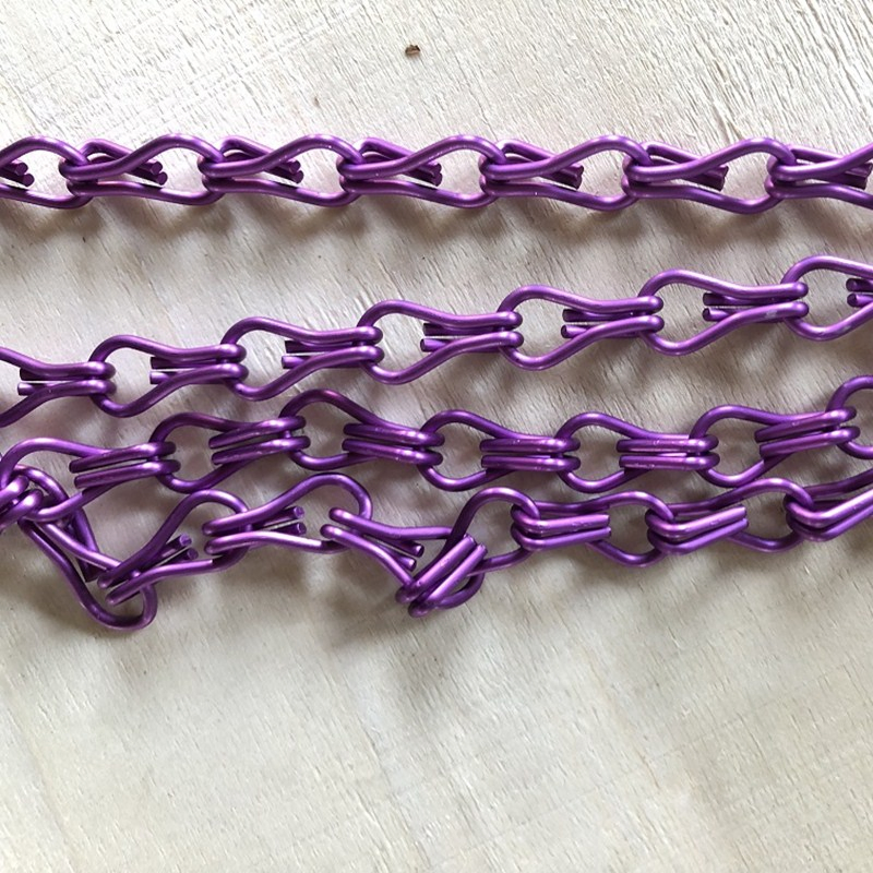 Anodic Oxidation Double Hook Hanging Aluminium Chain Link Screen Curtain