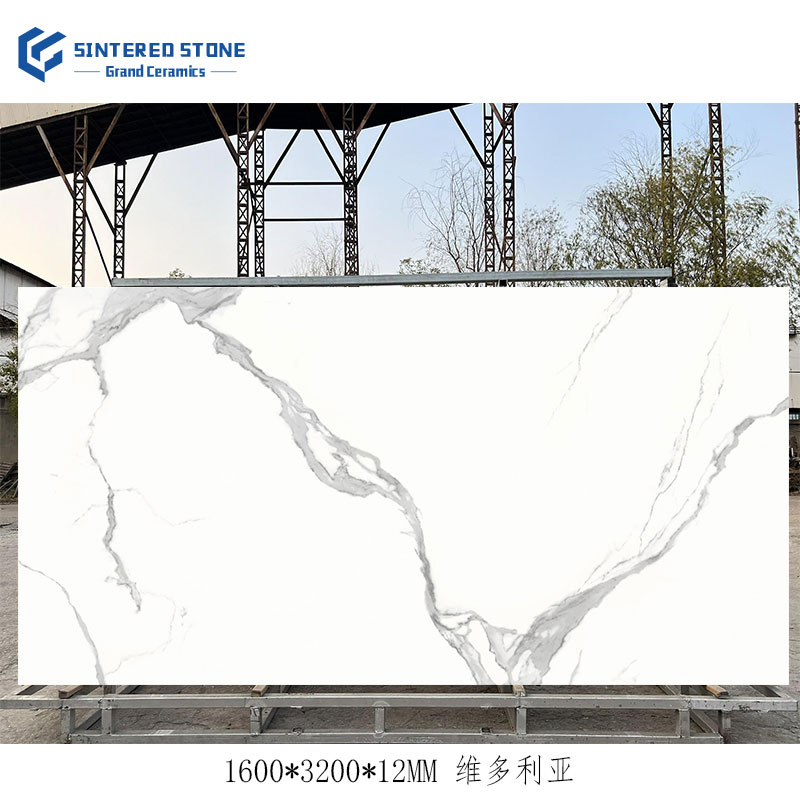 Factory Price 1600*3200*12mm White Sintered Stone Wall Panel for TV Background Decoration for Dining Living Room Outdoor Use