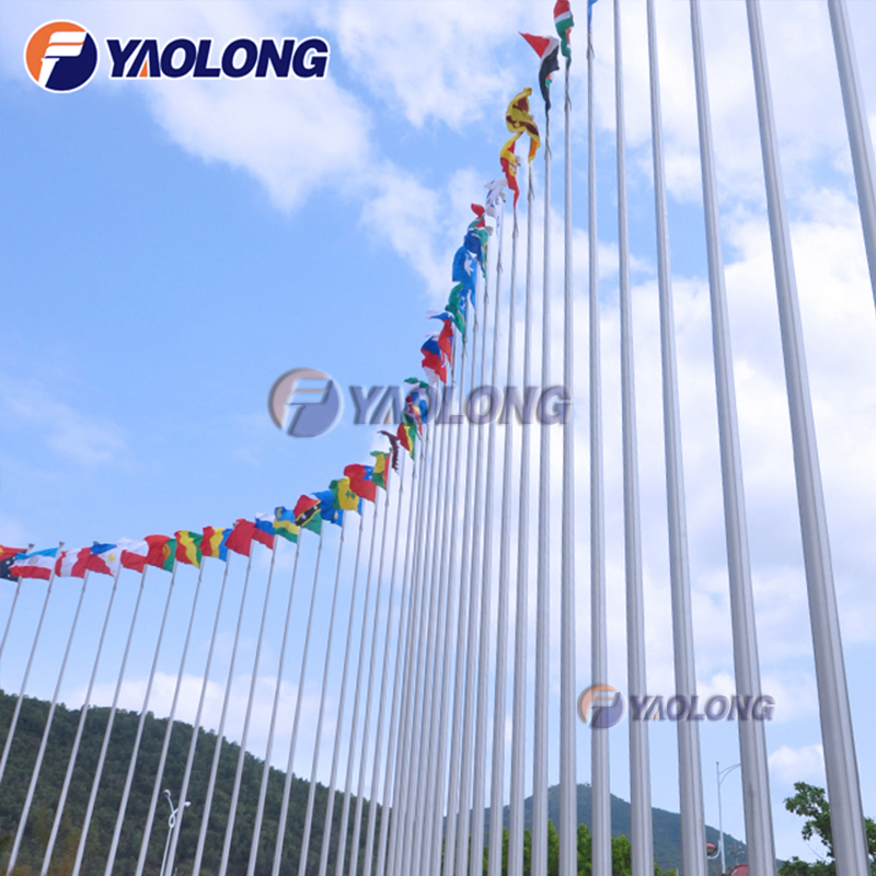 Outdoor Electric-Operated AISI 316L Tapered Flag Pole for International Activities